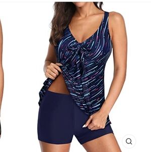 Younique Vibrant Striped 2pc Swimwear NWT